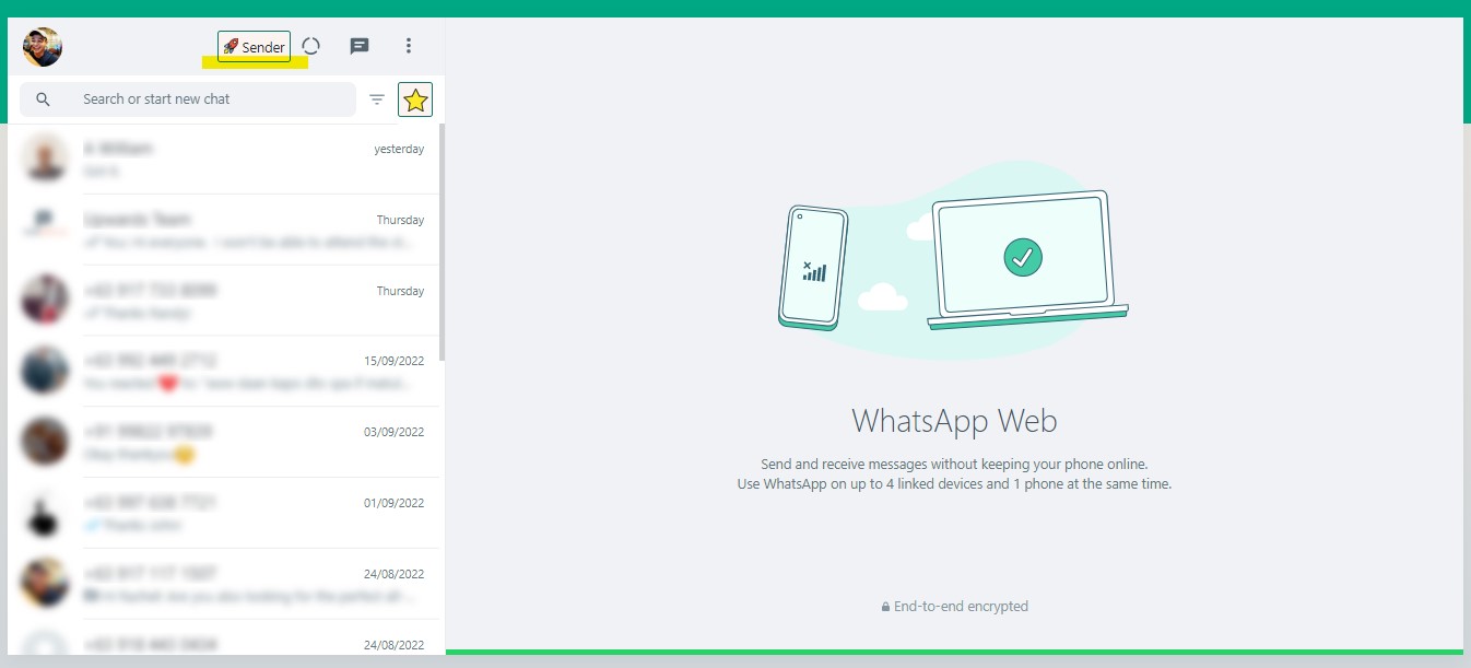 The image above shows the button where you can click to get the prompt to send the messages.