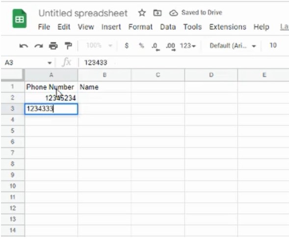 The screenshot above shows a sample Google Sheet.