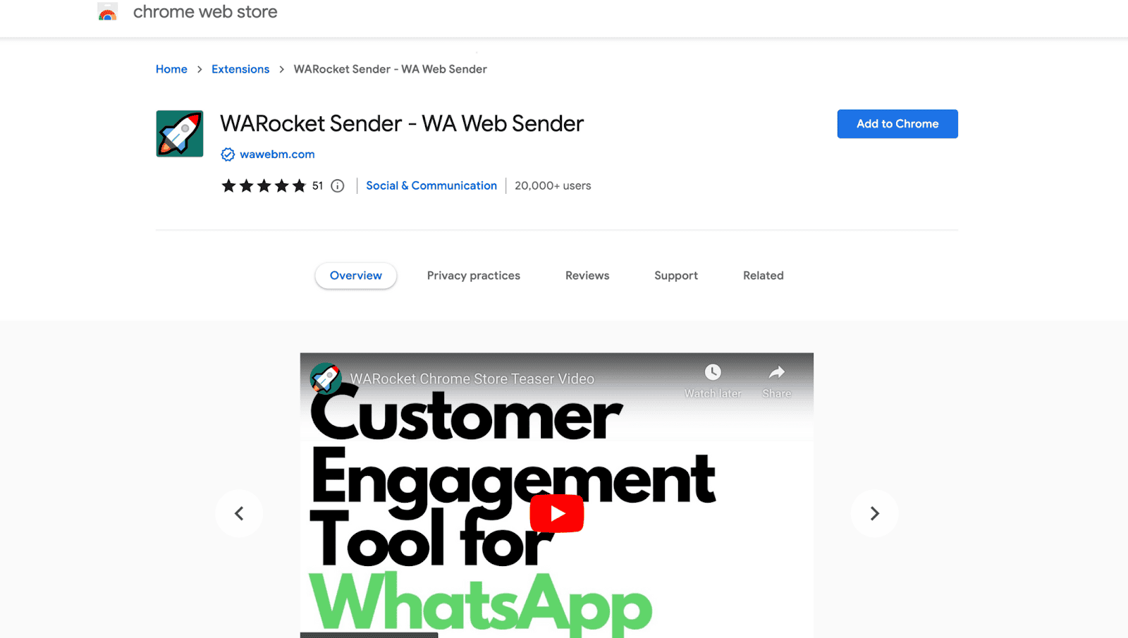 The screenshot above shows our chrome store where you can download the extension.