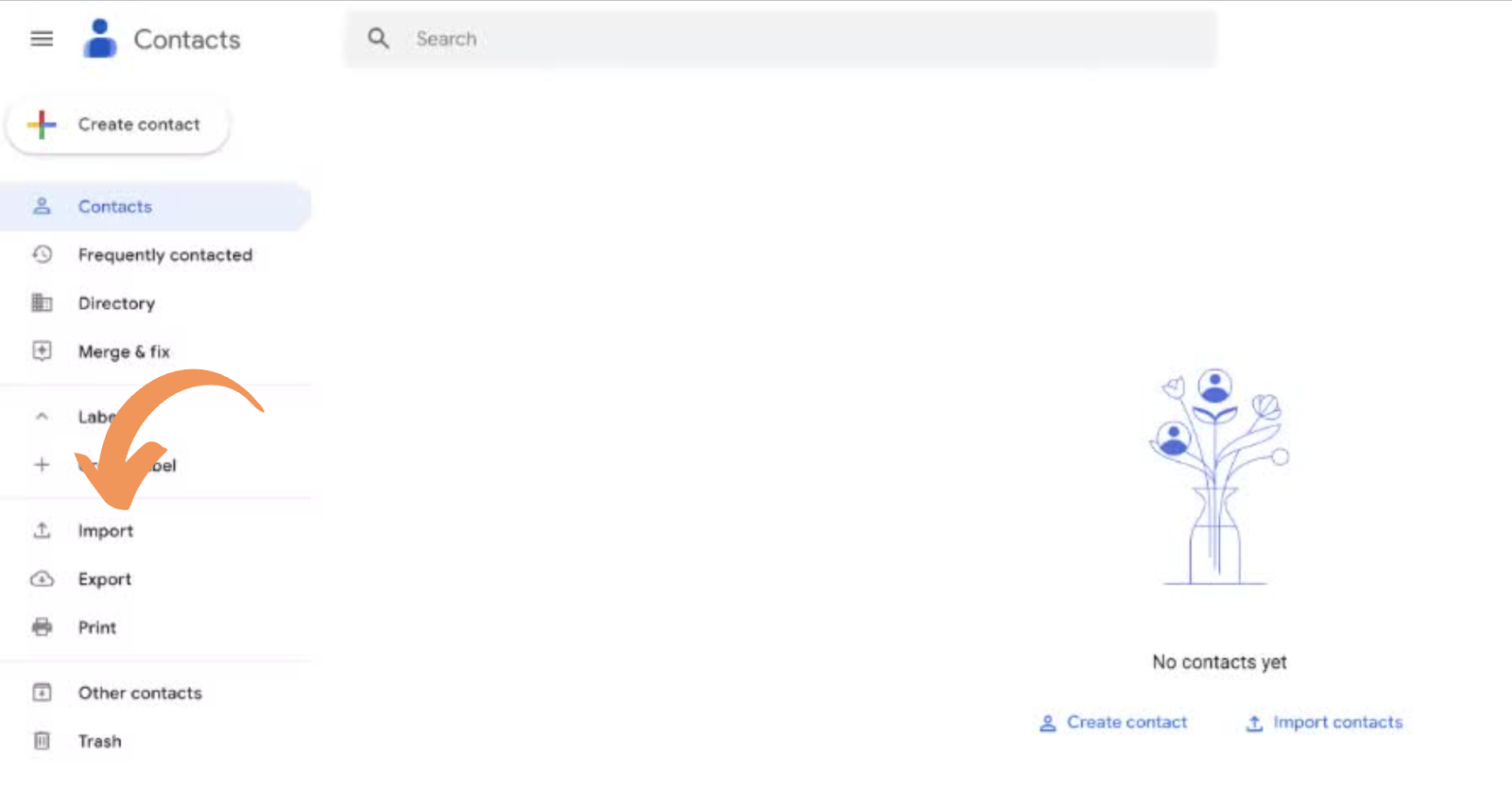 The screehsot above shows where you can import.