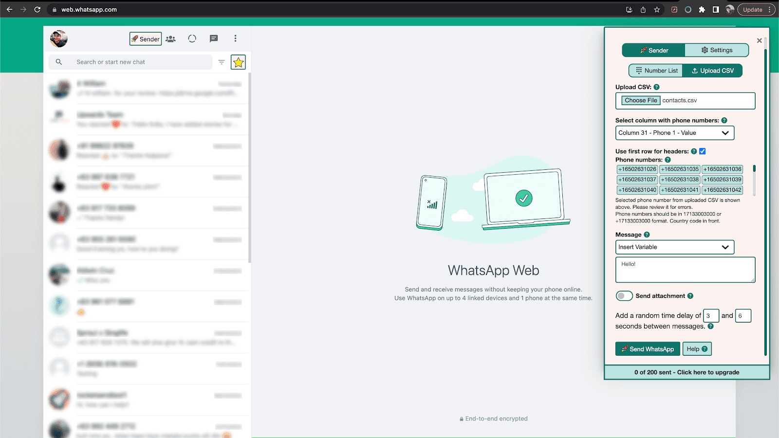 This screenshot the numbers exported